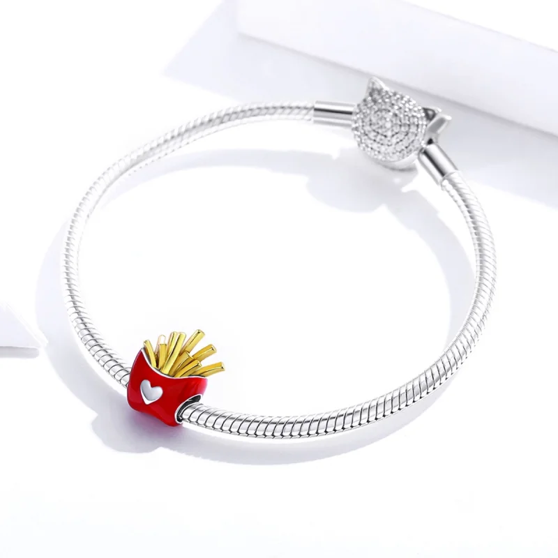 (Bild für) Zweifarbiger „Köstlicher Pommes“-Charm im Pandora-Stil - SCC1606 - Ansicht 3