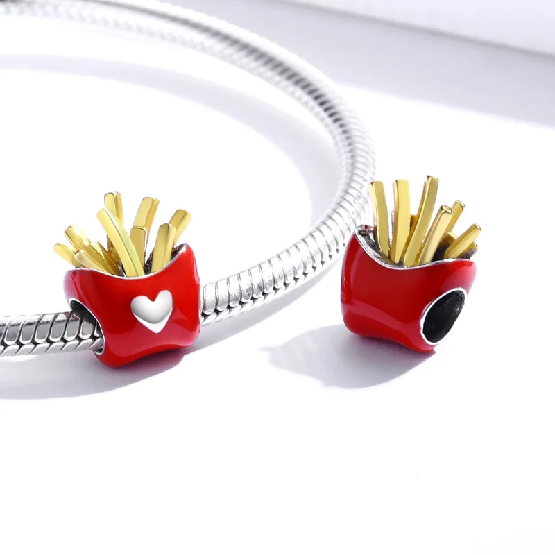 (Bild für) Zweifarbiger „Köstlicher Pommes“-Charm im Pandora-Stil - SCC1606 - Ansicht 4
