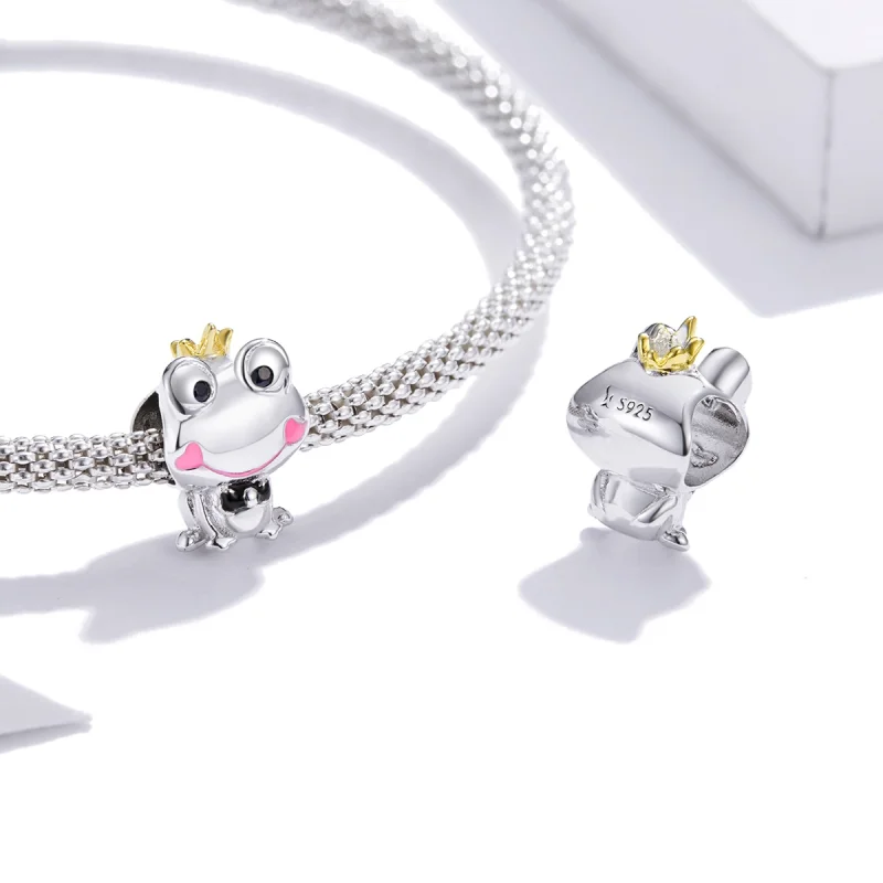 (Bild für) Zweifarbiger, sanfter Frosch-Charm im Pandora-Stil - SCC1769 - Ansicht 4