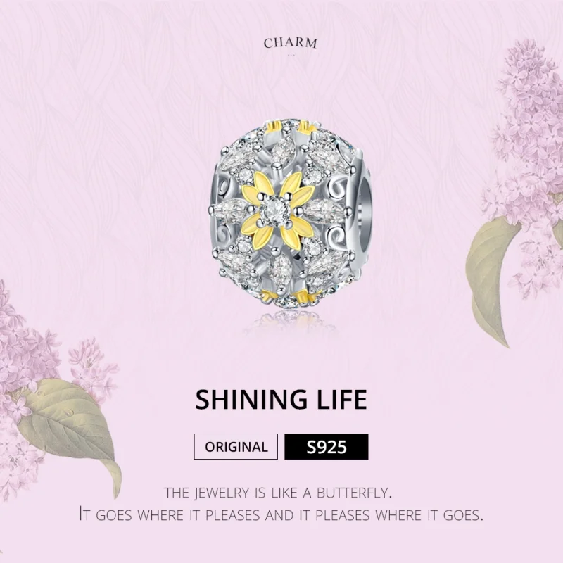 (Bild für) Zweifarbiger „Shining Life“-Charm im Pandora-Stil - SCC1333 - Ansicht 6