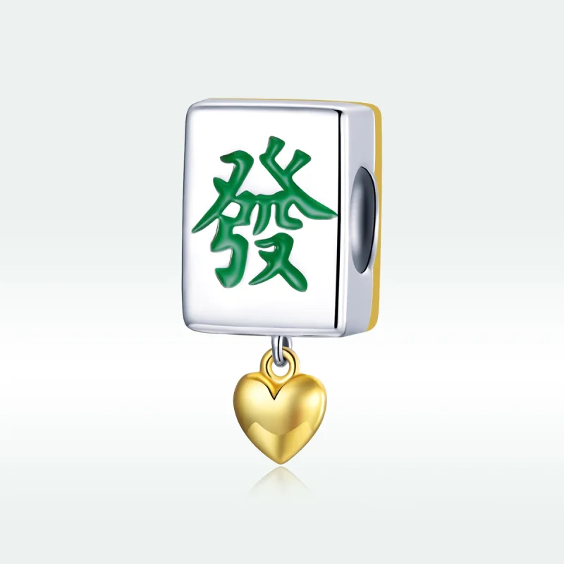(Bild für) Zweifarbiger zweifarbiger Mahjong-Fliesen-Charm im Pandora-Stil - SCC1751 - Ansicht 5