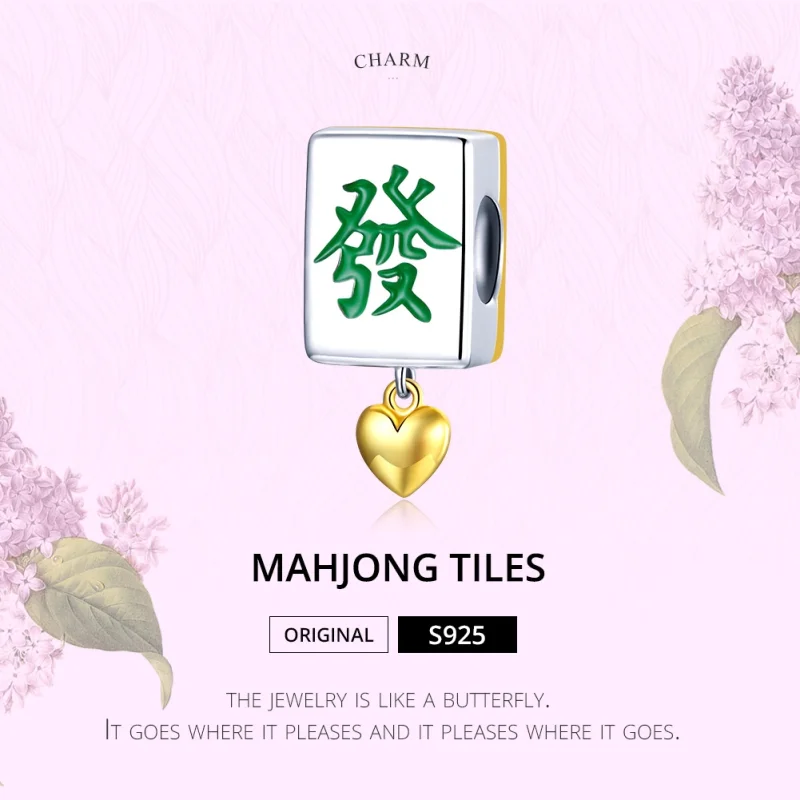 (Bild für) Zweifarbiger zweifarbiger Mahjong-Fliesen-Charm im Pandora-Stil - SCC1751 - Ansicht 6