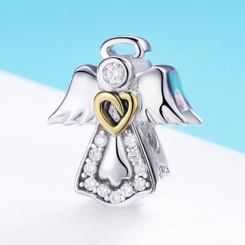 (Bild für) Zweifarbiger zweifarbiger Schutzengel-Charm im Pandora-Stil - SCC747 - Ansicht 2