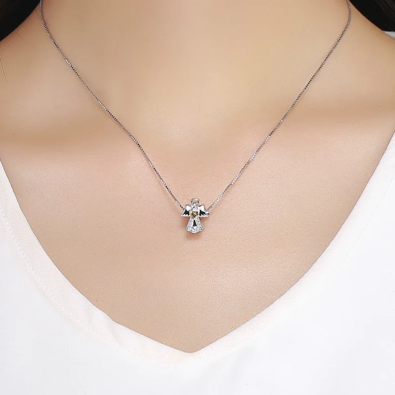 (Bild für) Zweifarbiger zweifarbiger Schutzengel-Charm im Pandora-Stil - SCC747 - Ansicht 5