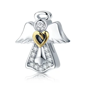(Bild für) Zweifarbiger zweifarbiger Schutzengel-Charm im Pandora-Stil - SCC747