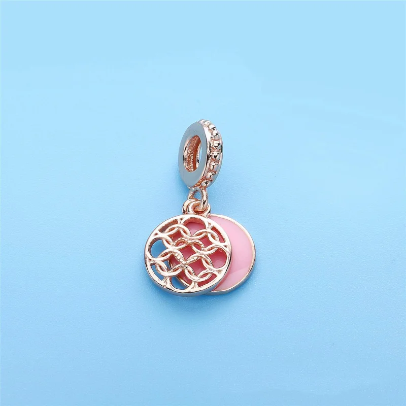 (Bild für) Anhänger mit Muster der Liebe, rosa Emaille von PANDORA Rose™ - 787040EN153 - Ansicht 2