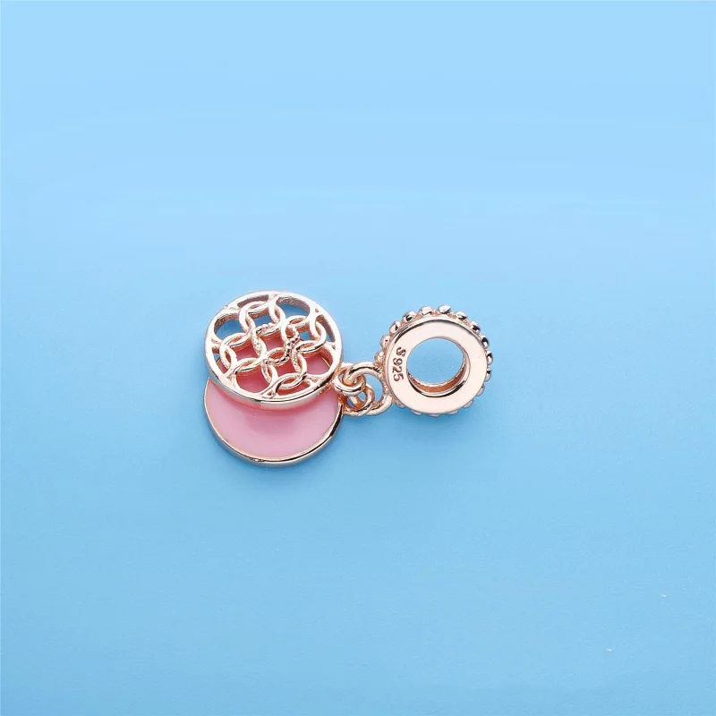 (Bild für) Anhänger mit Muster der Liebe, rosa Emaille von PANDORA Rose™ - 787040EN153 - Ansicht 3