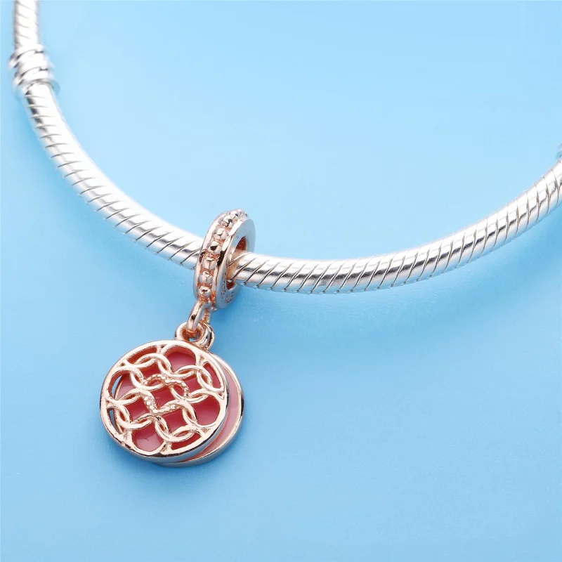 (Bild für) Anhänger mit Muster der Liebe, rosa Emaille von PANDORA Rose™ - 787040EN153 - Ansicht 4