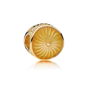 (Bild für) Charm „Strahlen des Sonnenscheins“, PANDORA Shine™, gelbe Emaille mit klaren CZ - 767128EN158