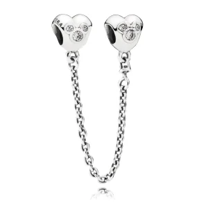 (Bild für) Disney, PANDORA Herz von Mickey mit klarer CZ-Sicherheitskette - 791704CZ