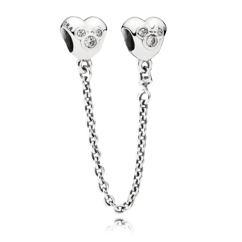 (Bild für) Disney, PANDORA Herz von Mickey mit klarer CZ-Sicherheitskette - 791704CZ