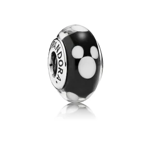 (Bild für) Disney, PANDORA Mickey Silberanhänger mit schwarzem und weißem Muranoglas - 791633