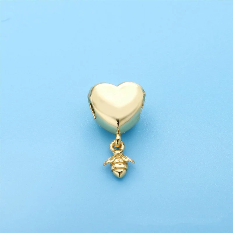 (Bild für) Herz-Bienen-Charm, PANDORA Shine™ Baumeln - 767022 - Ansicht 2