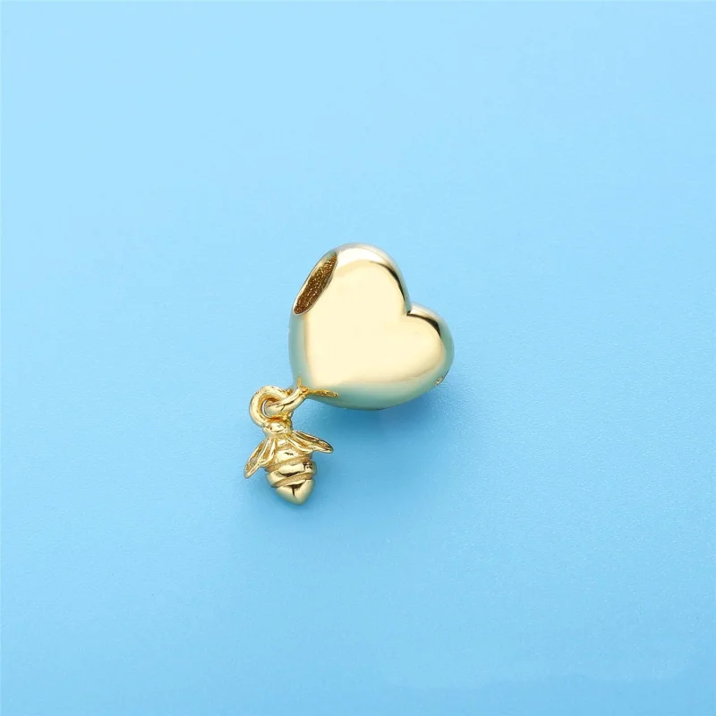 (Bild für) Herz-Bienen-Charm, PANDORA Shine™ Baumeln - 767022 - Ansicht 3