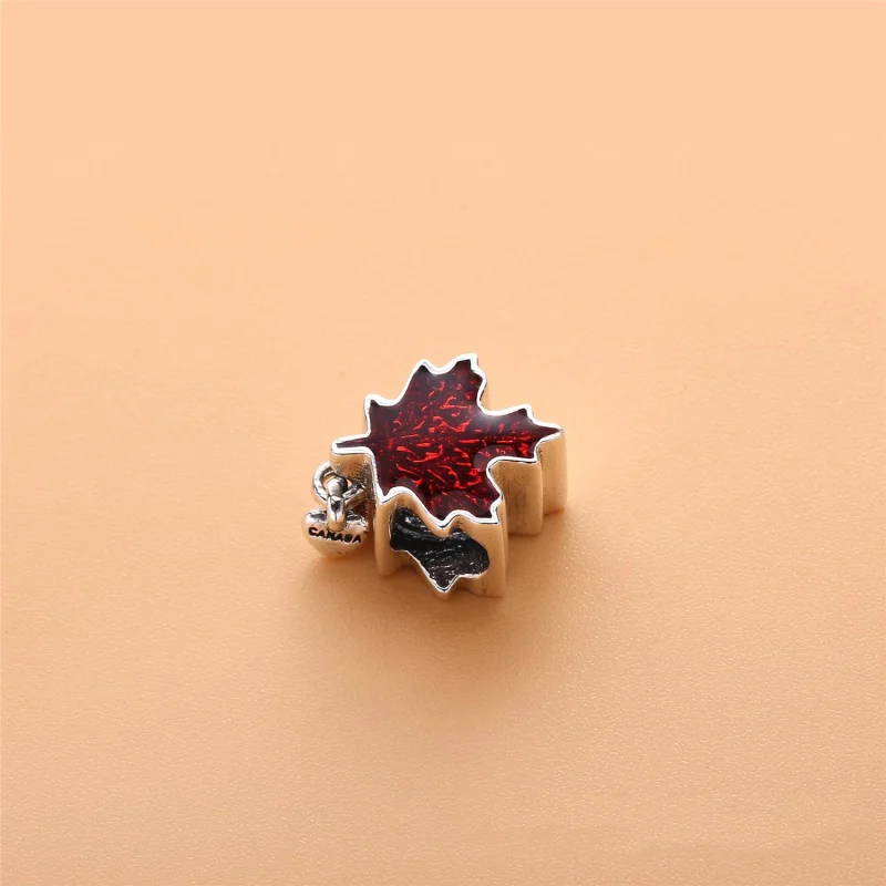 (Bild für) PANDORA Ahornblatt-Silberanhänger mit roter Emaille - 797207EN07 - Ansicht 3