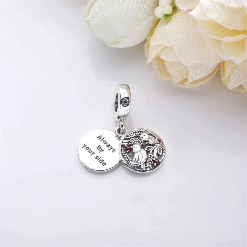 (Bild für) PANDORA Always By Your Side-Anhänger, mehrfarbiger CZ und lila Emaille - 797671C - Ansicht 3
