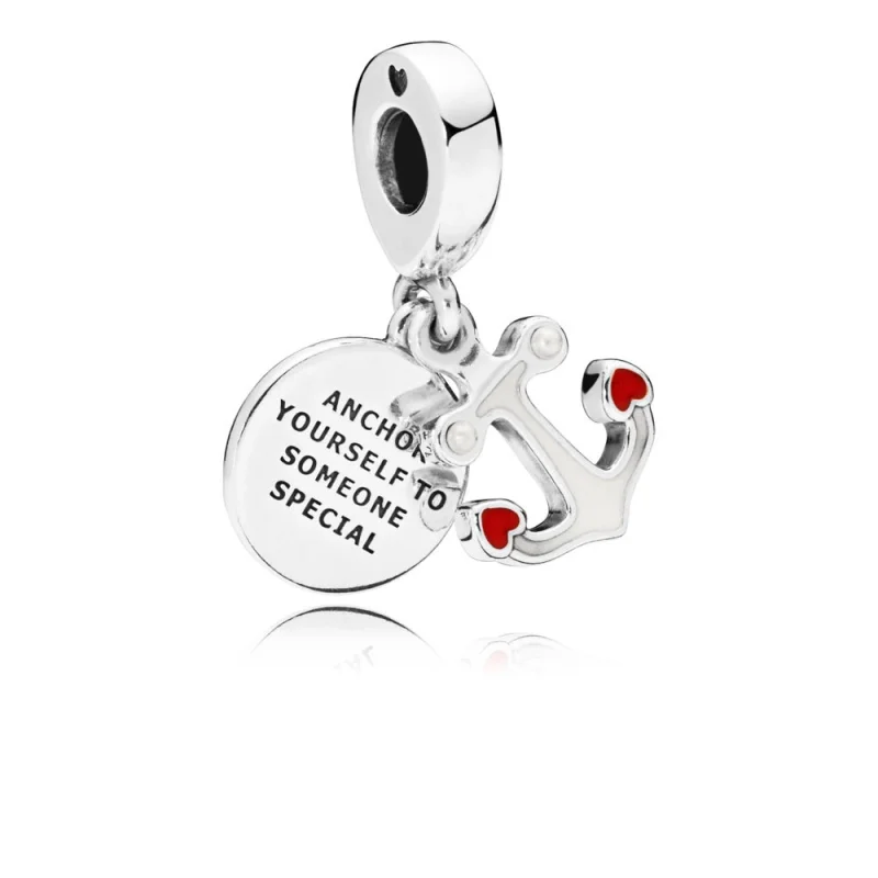 (Bild für) PANDORA Anker der Liebe Anhänger, rote und schwarze Emaille - 797208ENMX