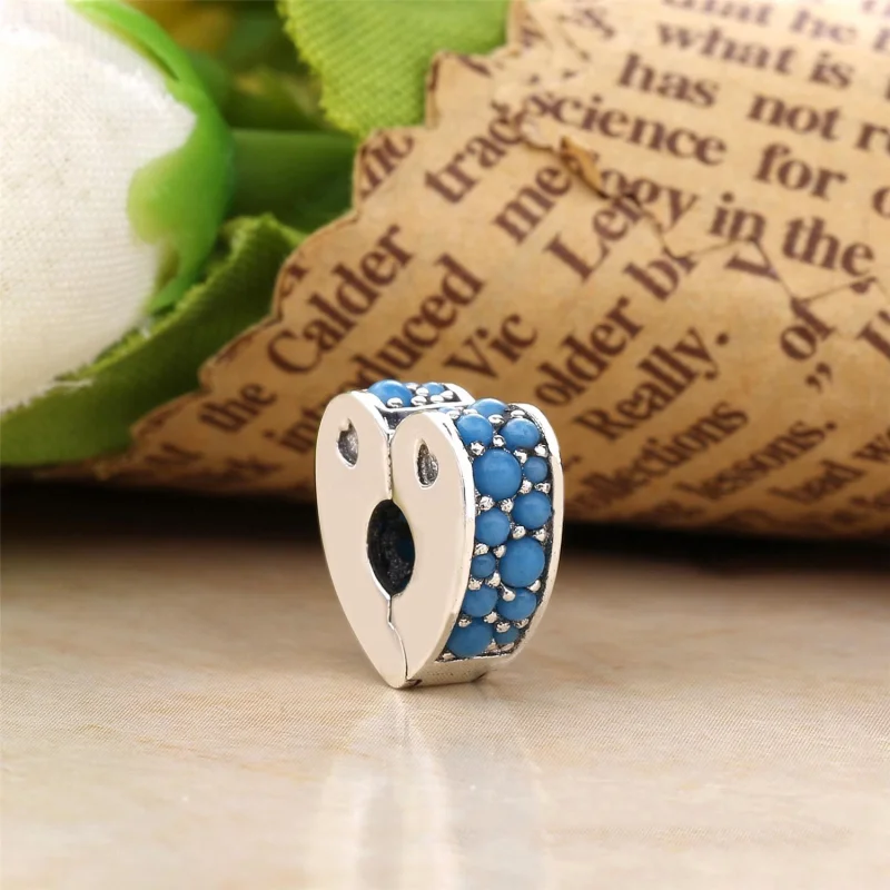 (Bild für) PANDORA Arcs of Love Clip, Cyanblauer Kristall - 797227NYA - Ansicht 2