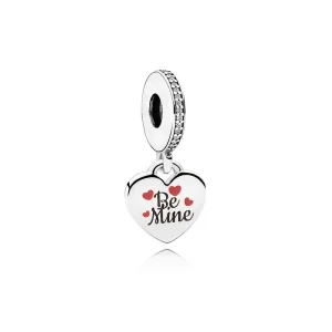 (Bild für) PANDORA „Be Mine“-Anhänger, Burgunderrot und schwarze Emaille - ENG792017CZ_4