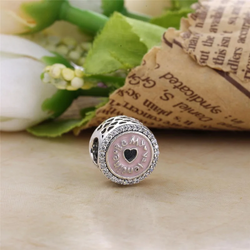 (Bild für) PANDORA Be my Valentine Silberanhänger mit klarem Zirkonia und Rosa - 792040CZ - Ansicht 2