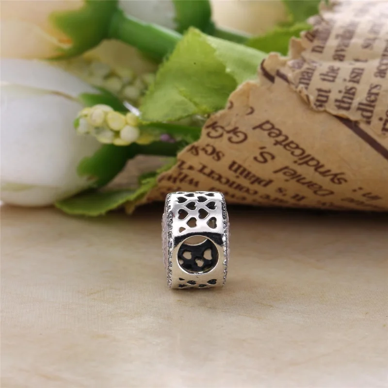 (Bild für) PANDORA Be my Valentine Silberanhänger mit klarem Zirkonia und Rosa - 792040CZ - Ansicht 3
