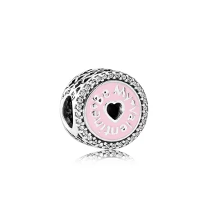 (Bild für) PANDORA Be my Valentine Silberanhänger mit klarem Zirkonia und Rosa - 792040CZ