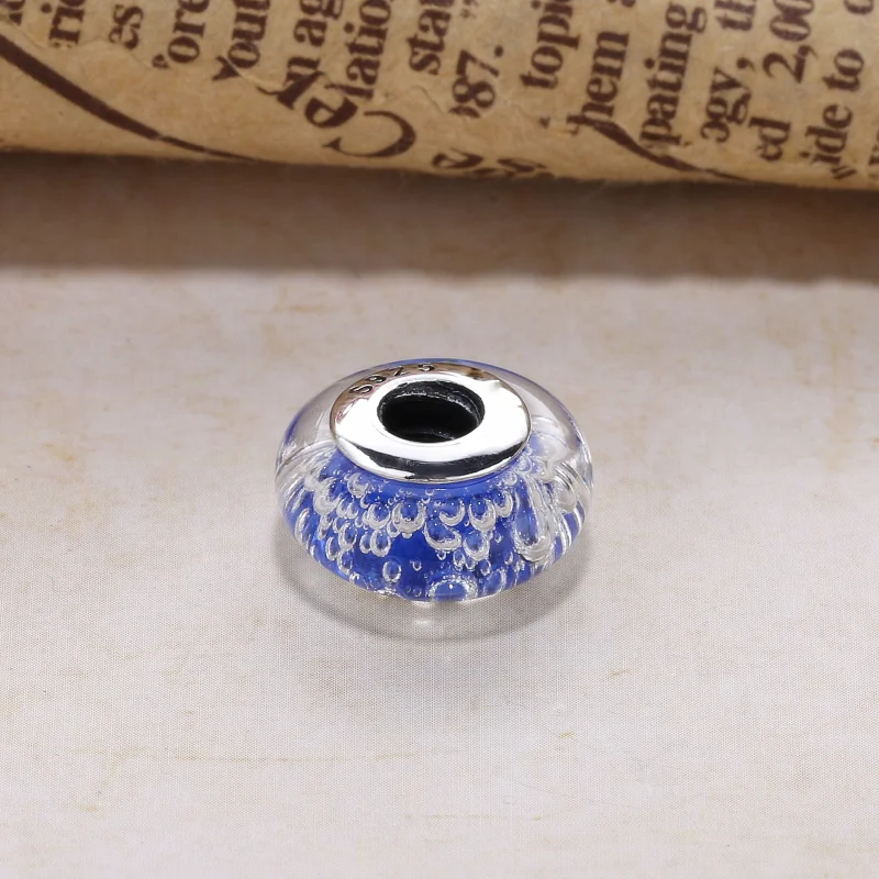 (Bild für) PANDORA Blauer Efferveszenz-Charm, Muranoglas und klare CZ - PL00059-1 - Ansicht 3