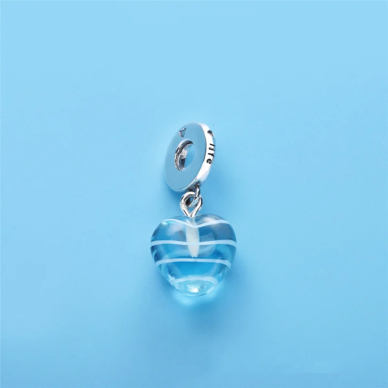 (Bild für) PANDORA Blaues Band-Herz-Anhänger-Charm, Muranoglas - 797142 - Ansicht 2