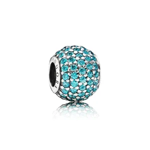 (Bild für) PANDORA Blaugrüner Pavé-Kugel-Charm - 791051MCZ