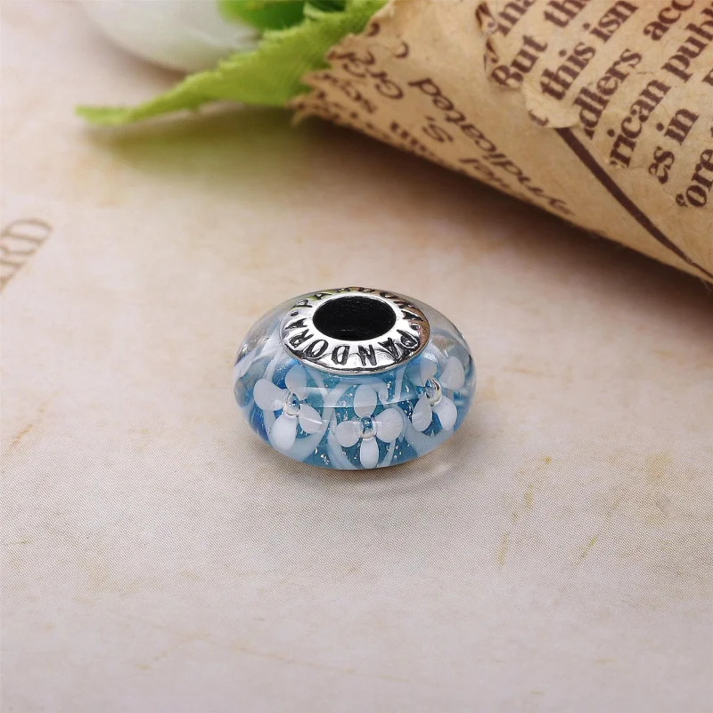 (Bild für) PANDORA Blue Bloom Murano-Glas-Charm-Perle - 791666 - Ansicht 3