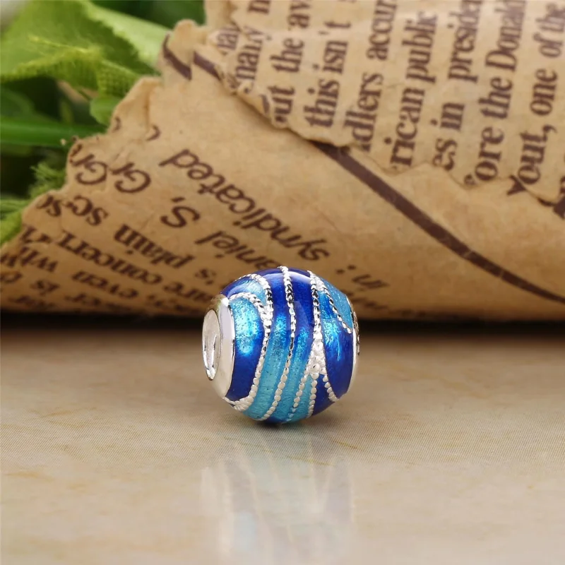 (Bild für) PANDORA Blue Swirls Charm, gemischte Emaille - 797012ENMX - Ansicht 2