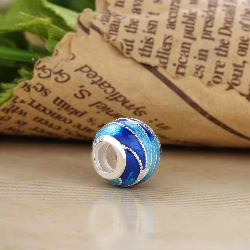 (Bild für) PANDORA Blue Swirls Charm, gemischte Emaille - 797012ENMX - Ansicht 3