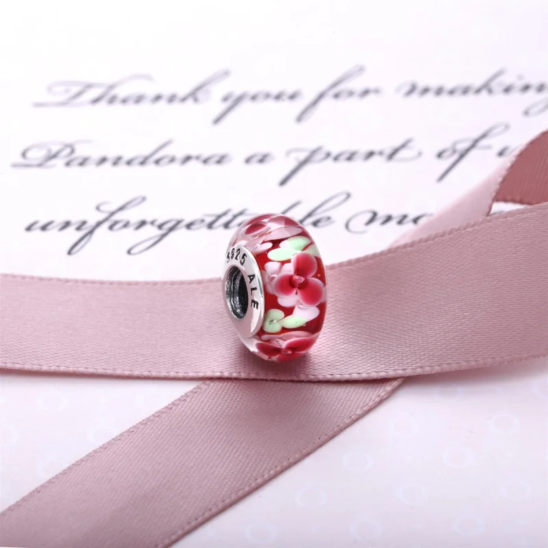 (Bild für) PANDORA Blumengarten-Murano-Silberanhänger - 791652 - Ansicht 3