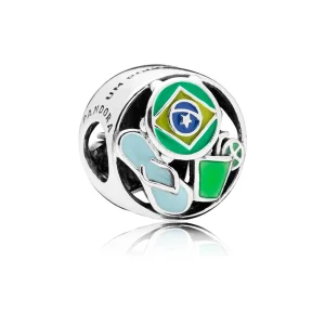 (Bild für) PANDORA Brasilien-Silberanhänger mit grüner, blauer und gelber Emaille - 797219ENMX