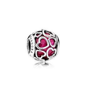 (Bild für) PANDORA Cerise Encased in Love Charm, Cerise-Kristall - 792036NCC