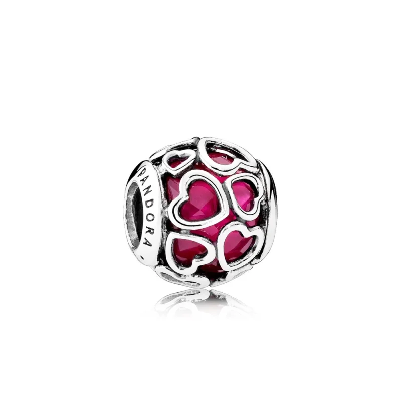 (Bild für) PANDORA Cerise Encased in Love Charm, Cerise-Kristall - 792036NCC