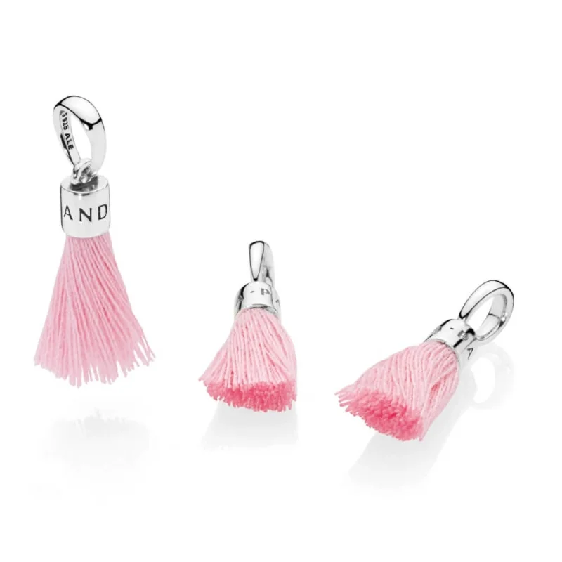 (Bild für) PANDORA Charm-Anhänger mit Quasten aus Stoff in leuchtendem Rosa - 797212CBP - Ansicht 2