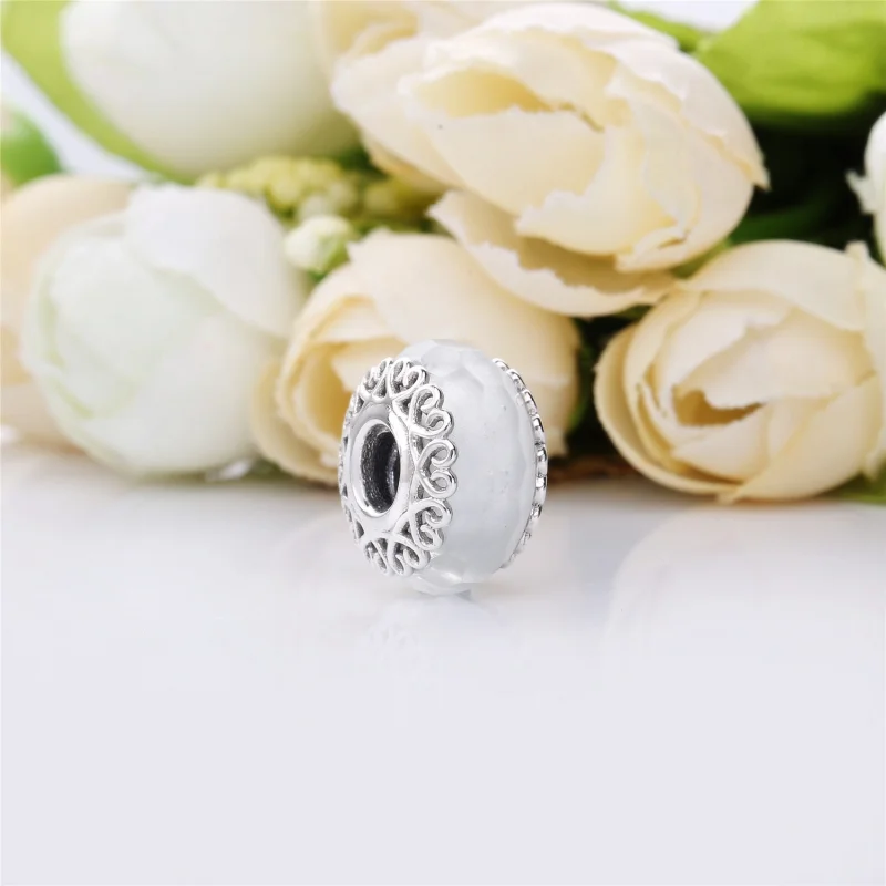 (Bild für) PANDORA Charm aus schillerndem weißem Glas - 797617 - Ansicht 4