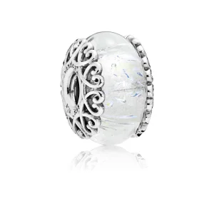 (Bild für) PANDORA Charm aus schillerndem weißem Glas - 797617