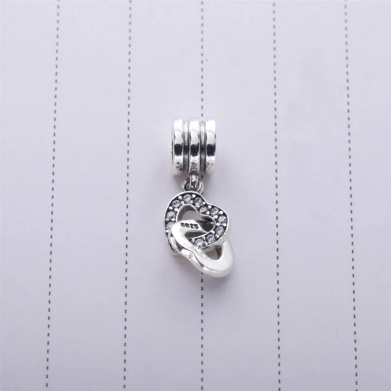 (Bild für) PANDORA-Charm mit ineinandergreifendem Herz-Anhänger - 791242CZ - Ansicht 2