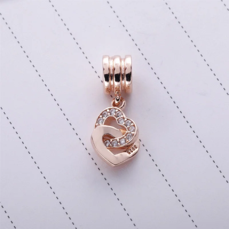 (Bild für) PANDORA-Charm mit ineinandergreifendem Herz-Anhänger - 791242CZ - Ansicht 3