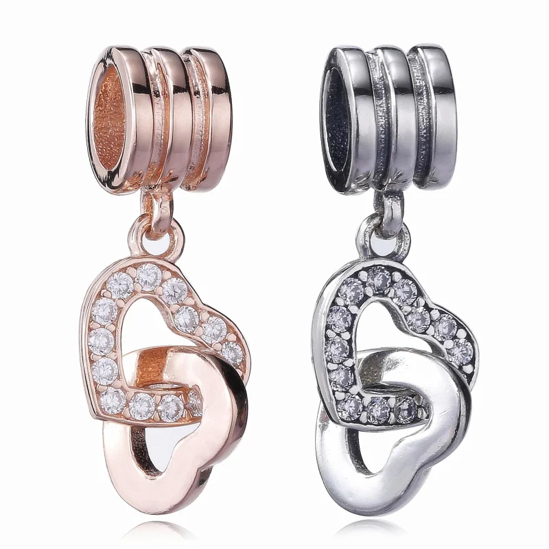 (Bild für) PANDORA-Charm mit ineinandergreifendem Herz-Anhänger - 791242CZ - Ansicht 5