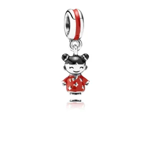 (Bild für) PANDORA Chinesische Puppe Silber Anhänger Charm - 791431ENMX