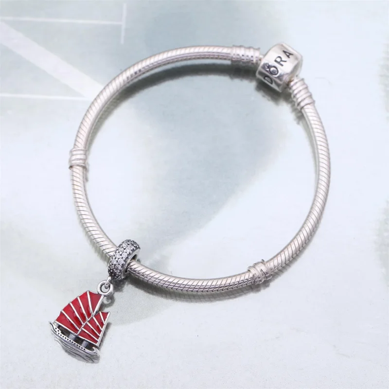 (Bild für) PANDORA Chinesisches Schiff Silber Anhänger Charm - 791908EN09 - Ansicht 3
