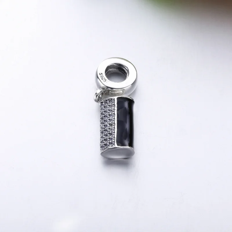 (Bild für) PANDORA Clutch-Tasche, schwarzer Emaille-Anhänger mit klarem CZ - 792155CZ - Ansicht 2