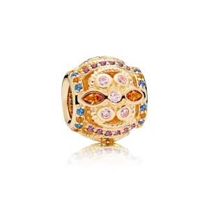 (Bild für) PANDORA Color Fresco Charm, 14K Gold & mehrfarbige Kristalle & rosa CZ - 756225PCZMX