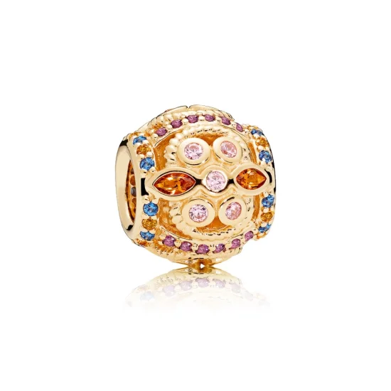 (Bild für) PANDORA Color Fresco Charm, 14K Gold & mehrfarbige Kristalle & rosa CZ - 756225PCZMX