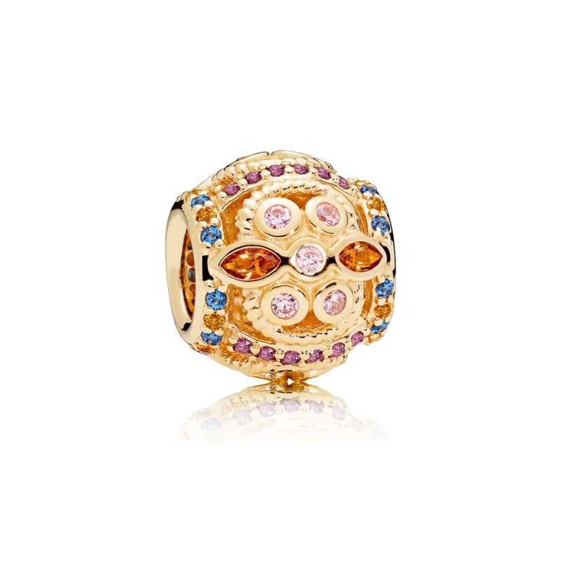(Bild für) PANDORA Color Fresco Charm, 14K Gold & mehrfarbige Kristalle & rosa CZ - 756225PCZMX