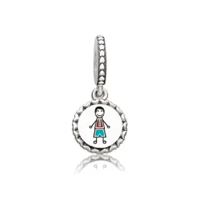 (Bild für) PANDORA Dad Stick Figure Dangle Charm, gemischte Emaille - ENG792018_1