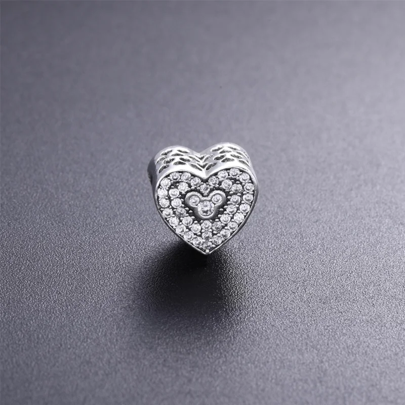 (Bild für) PANDORA Disney, Mickey & Minnie funkelnder Herzanhänger - 792049CZ - Ansicht 2